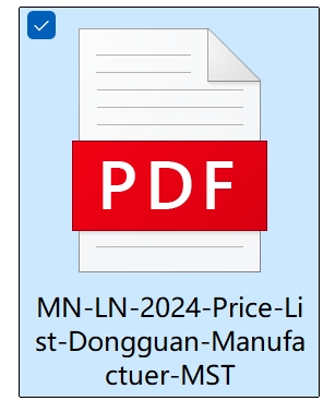 Price List, Dongguan Stainless Steel Manufacturer, MST, 2024.