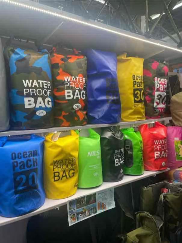 Water proof bag wholesale in Yiwu market, China. | Floor 1, District 2 (Bags and Luggage Area).