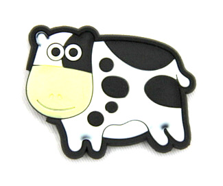 Silicone/Rubber fridge magnets Cute cartoon animals cow #02021-014