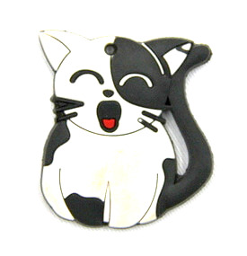 Silicone/Rubber fridge magnets Cute cartoon animals black and white cat #02021-022