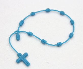 Silicone/Rubber Braided String Bracelet Shape with cross for religion # 02030-015