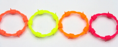 Silicone/Rubber (Soft Plastic) Braided String Bracelet  # 02030-016