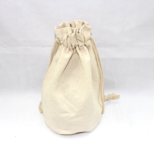 Reusable promotional cotton/canvas drawstring bag plain, #04-046