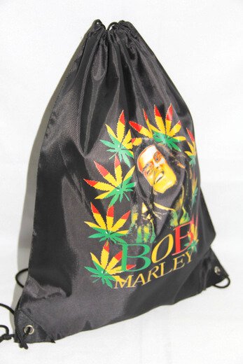 Promotional Polyester Fabrics Drawstring Bags/Backpack in China Yiwu, Bob Marley, #04-066