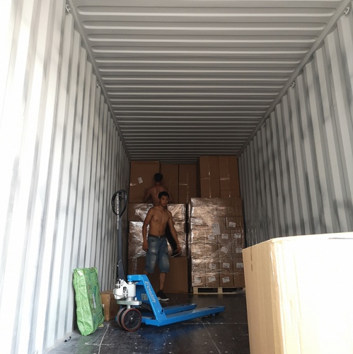 Consolidated shipments from multiple suppliers are packed into one container