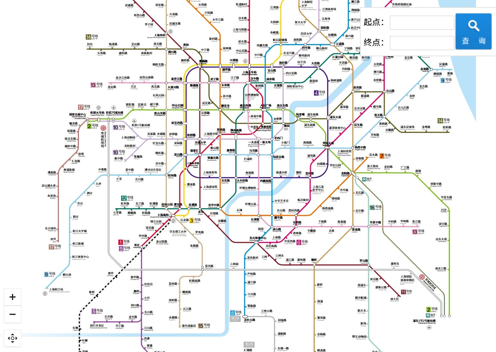 Shanghai Metro Lines Map 2025