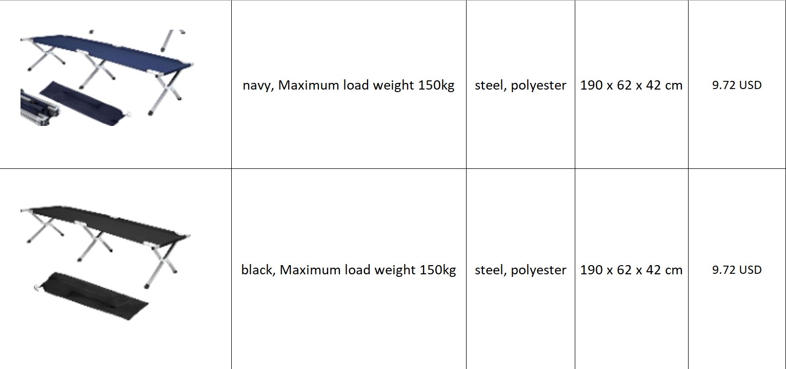 camping bed China FOB price