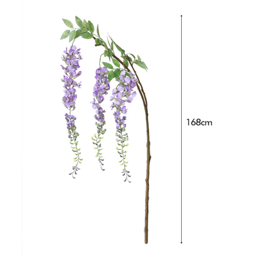 Extra large Wisteria artificial flowers, adult size, wholesale in Yiwu, China. 168 cm